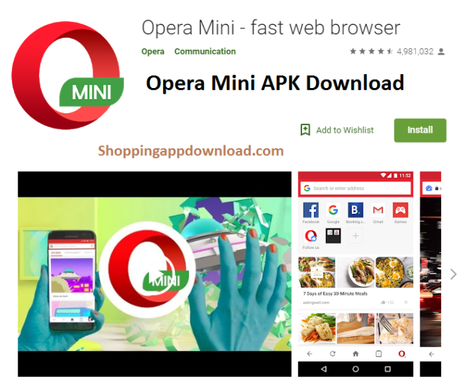 opera mini download apk for pc